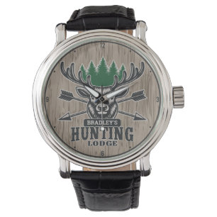 Persoonlijke deer Elk Hunter Bow Hunting Lodge Horloge