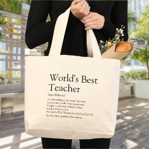 Persoonlijke definitie van de beste leraar ter wer grote tote bag