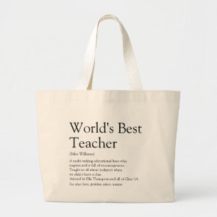 Persoonlijke definitie van de beste leraar ter wer grote tote bag