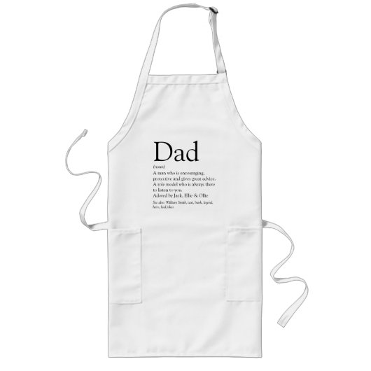 Persoonlijke definitiequote voor papa zeggen lang schort (Voorkant)