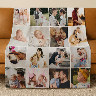 Persoonlijke deken met collage van 20 foto's