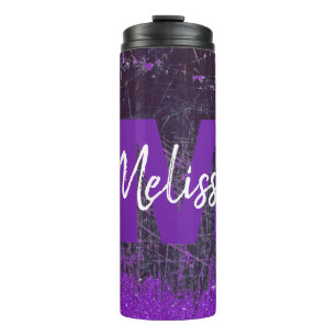 Persoonlijke Denim en glitters Thermosbeker