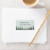 Persoonlijke dennenbomen in waterverf bos landelij etiket (Insitu)