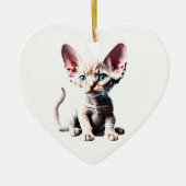 Persoonlijke Devon Rex Kitten Keramisch Ornament (Voorkant)