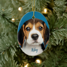 Persoonlijke dichter, hond keramisch ornament