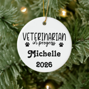 Persoonlijke dierenarts in opleiding keramisch ornament
