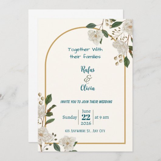 Persoonlijke Digitale Trouw Uitnodiging – Moderne (Voorkant / Achterkant)