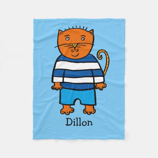 Persoonlijke Dillon de Kat Fleece Deken (Voorkant)
