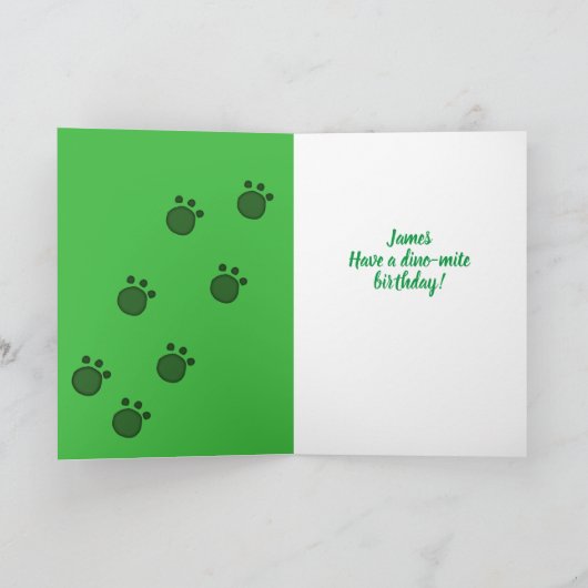 Persoonlijke Dino-verjaardagskaart Kaart (Binnen)