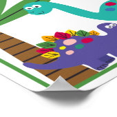Persoonlijke Dinosaur Kunstprintset voor Kinderen Poster (Hoek)