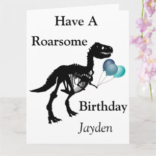 Persoonlijke Dinosaur-roarsome verjaardagskaart Kaart