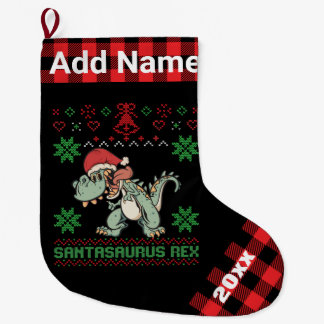 Persoonlijke Dinosaur Santasaurus Rex Ugly Xmas Grote Kerstsok