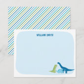 Persoonlijke dinosaurus notitiekaartje (Voorkant / Achterkant)