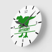 Persoonlijke dinosaurus ronde klok (Hoek)