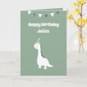 Persoonlijke dinosauruskaart kaart (Gele Bloem)