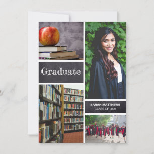 Persoonlijke diploma foto collage aankondiging