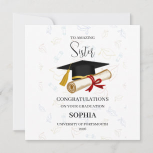 Persoonlijke diploma-uitreiking trotse zus kaart