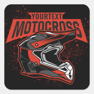Persoonlijke Dirt Bike Motocross Racing Helmet Vierkante Sticker