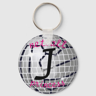 Persoonlijke Disco Ball Print Netball Princess Sleutelhanger