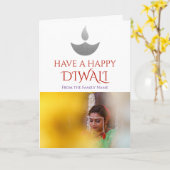 Persoonlijke Diwali-foto Kaart (Gele Bloem)