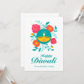 Persoonlijke Diwali-veldgroet kaart (Voorkant / Achterkant in situ)