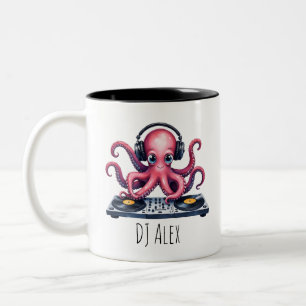 Persoonlijke DJ Octopus Mok, Schattige Muziek Lief Tweekleurige Koffiemok