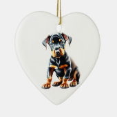 Persoonlijke Dobermann Pinscher Puppy Keramisch Ornament (Rechts)