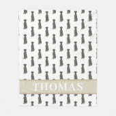 Persoonlijke Dog Argent (Zwart) Fleece Deken (Voorkant)