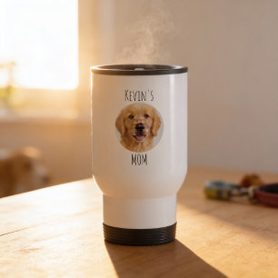 Persoonlijke 'Dog Mom' Fotomok Aangepast Cadeau Reisbeker