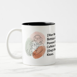 Persoonlijke 'Dog Mom' koffiemok verjaardag puppy- Tweekleurige Koffiemok