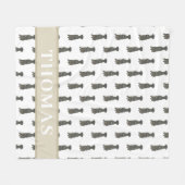 Persoonlijke Dog (Zwart) Fleece Deken (Voorkant (Horizontaal))