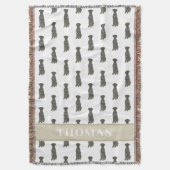 Persoonlijke Dog (Zwart) van grote ras Deken (Voorkant Verticaal)