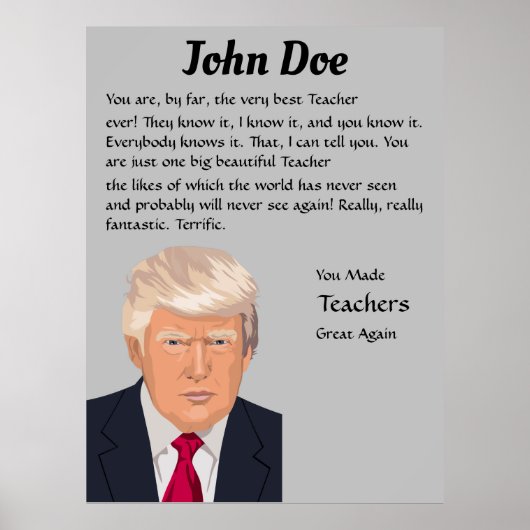 Persoonlijke Donald Trump Poster (Voorkant)