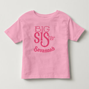 Persoonlijke donker frambozenroze BIG Zus Kinder Shirts