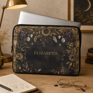 Persoonlijke donkere botanische heksige laptophoes laptop sleeve