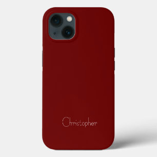 Persoonlijke donkerrode radiale textuur iPhone 13 hoesje