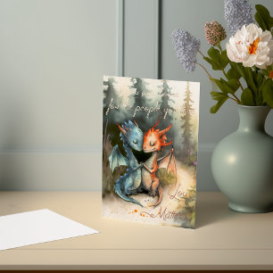 Persoonlijke Dragon Love kaart met koperfolie