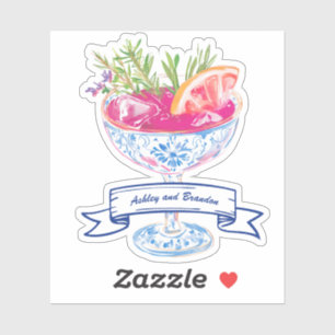 Persoonlijke drank met tropische kustcocktail sticker