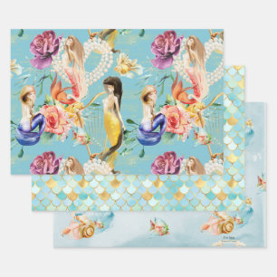 Persoonlijke Dreamweaver Mermaid & Mermaid-schalen Inpakpapier Vel