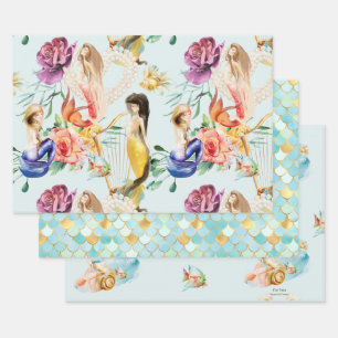 Persoonlijke Dreamweaver Mermaid & Mermaid-schalen Inpakpapier Vel