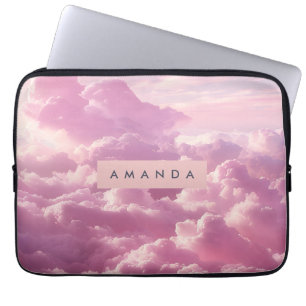 Persoonlijke Dromerige Pastel Roze Wolk Laptop Sleeve
