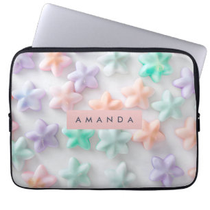 Persoonlijke Dromerige Pastel Sterren Esthetiek Laptop Sleeve