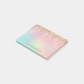 Persoonlijke druipende glitters Post-it Notes (Schuin)