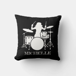 Persoonlijke Drummer Girl Drums Drummer Cadeau Kussen