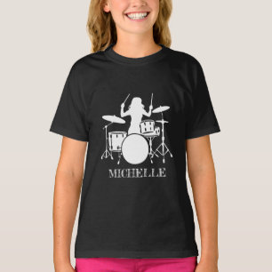Persoonlijke Drummer Girl   Drums Drummer Cadeau   T-shirt