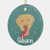 Persoonlijke Dudley Labrador Kerstmis Keramisch Ornament (Links)