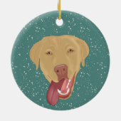 Persoonlijke Dudley Labrador Kerstmis Keramisch Ornament (Achterkant)
