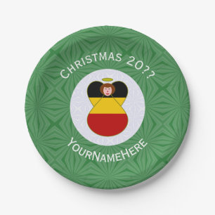Persoonlijke Duitse engel kerst vlag Papieren Bordje