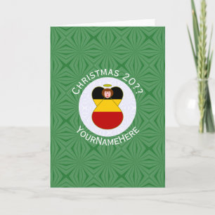 Persoonlijke Duitse engel Kerstmis vlag Kaart