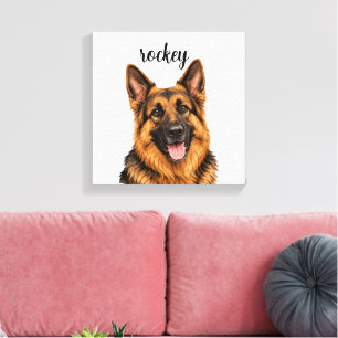 Persoonlijke Duitse Herdershond Canvasprint Canvas Afdruk